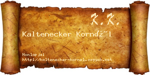 Kaltenecker Kornél névjegykártya