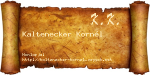 Kaltenecker Kornél névjegykártya